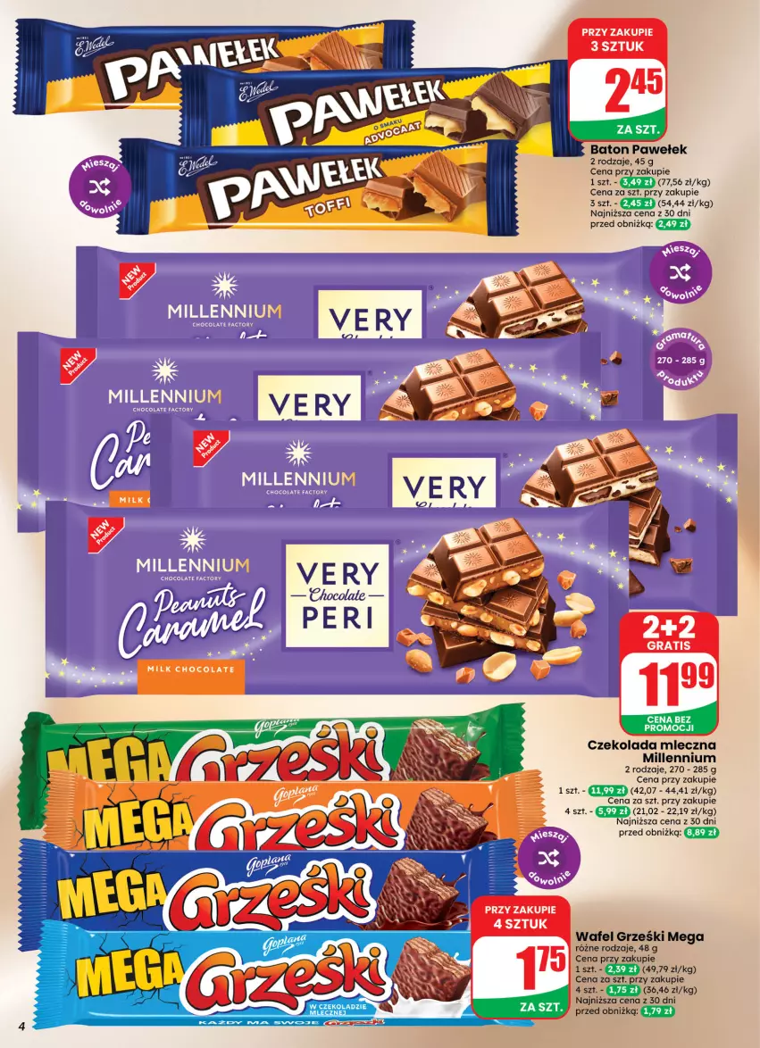 Gazetka promocyjna Dino - Weekendowe okazje - ważna 21.08 do 22.08.2026 - strona 4 - produkty: Baton, Czekolada, Czekolada mleczna, Gra, Grześki