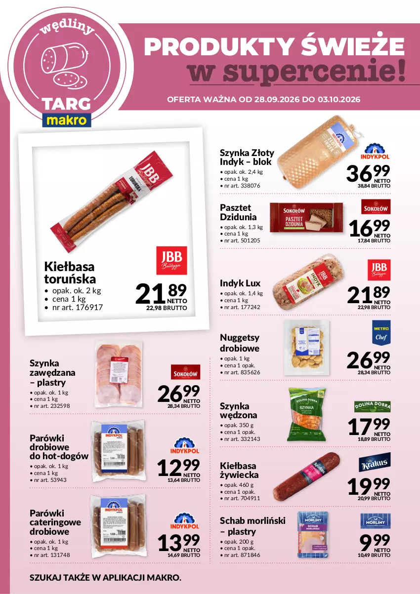 Gazetka promocyjna Makro - Targ MAKRO - oferta świeża w super cenach! - ważna 28.09 do 03.10.2026 - strona 2 - produkty: Indyk lux, Kiełbasa, Parówki, Pasztet, Szynka