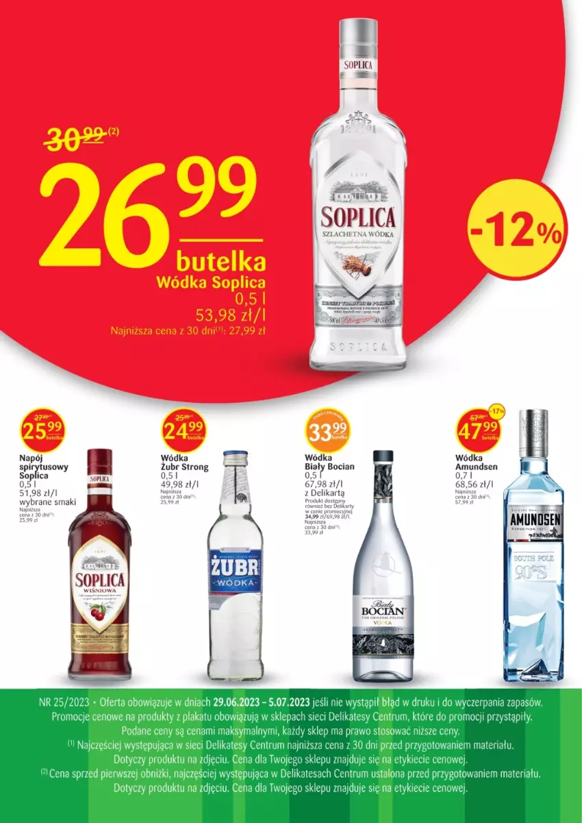 Gazetka promocyjna Delikatesy Centrum - Folder alkoholowy DC25-23 - ważna 29.06 do 05.07.2023 - strona 1 - produkty: Amundsen, Biały Bocian, Napój, Rum, Soplica, Wódka