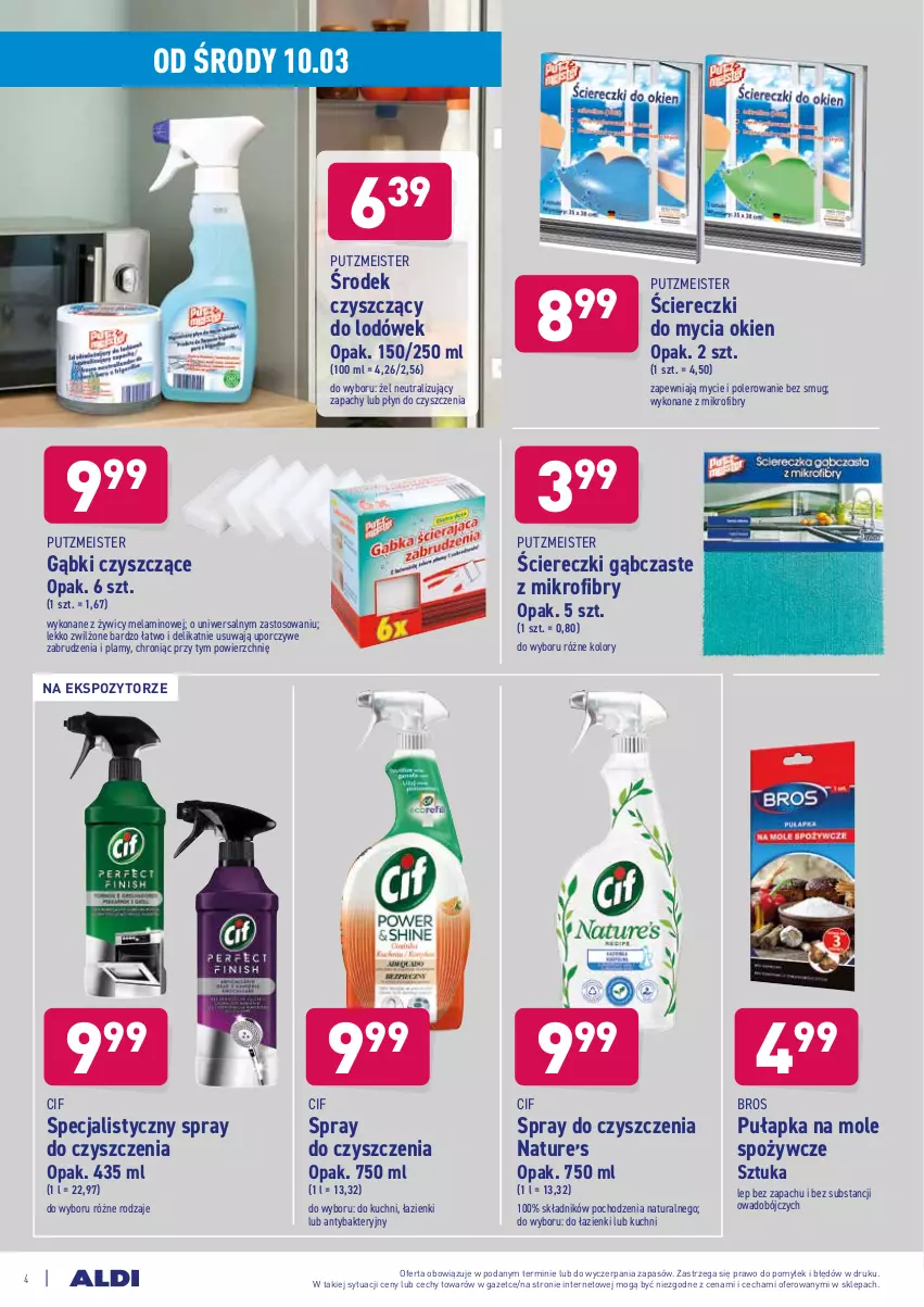 Gazetka promocyjna Aldi - Od Środy i Soboty - ważna 10.03 do 13.03.2021 - strona 4 - produkty: Cif, Por, Putzmeister, Spray do czyszczenia