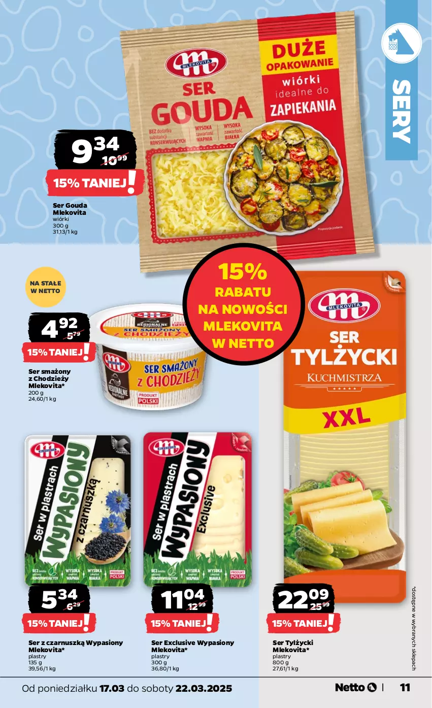 Gazetka promocyjna Netto - Od Poniedziałku - ważna 17.03 do 22.03.2025 - strona 11 - produkty: Gouda, Mleko, Mlekovita, Ser, Ser tylżycki