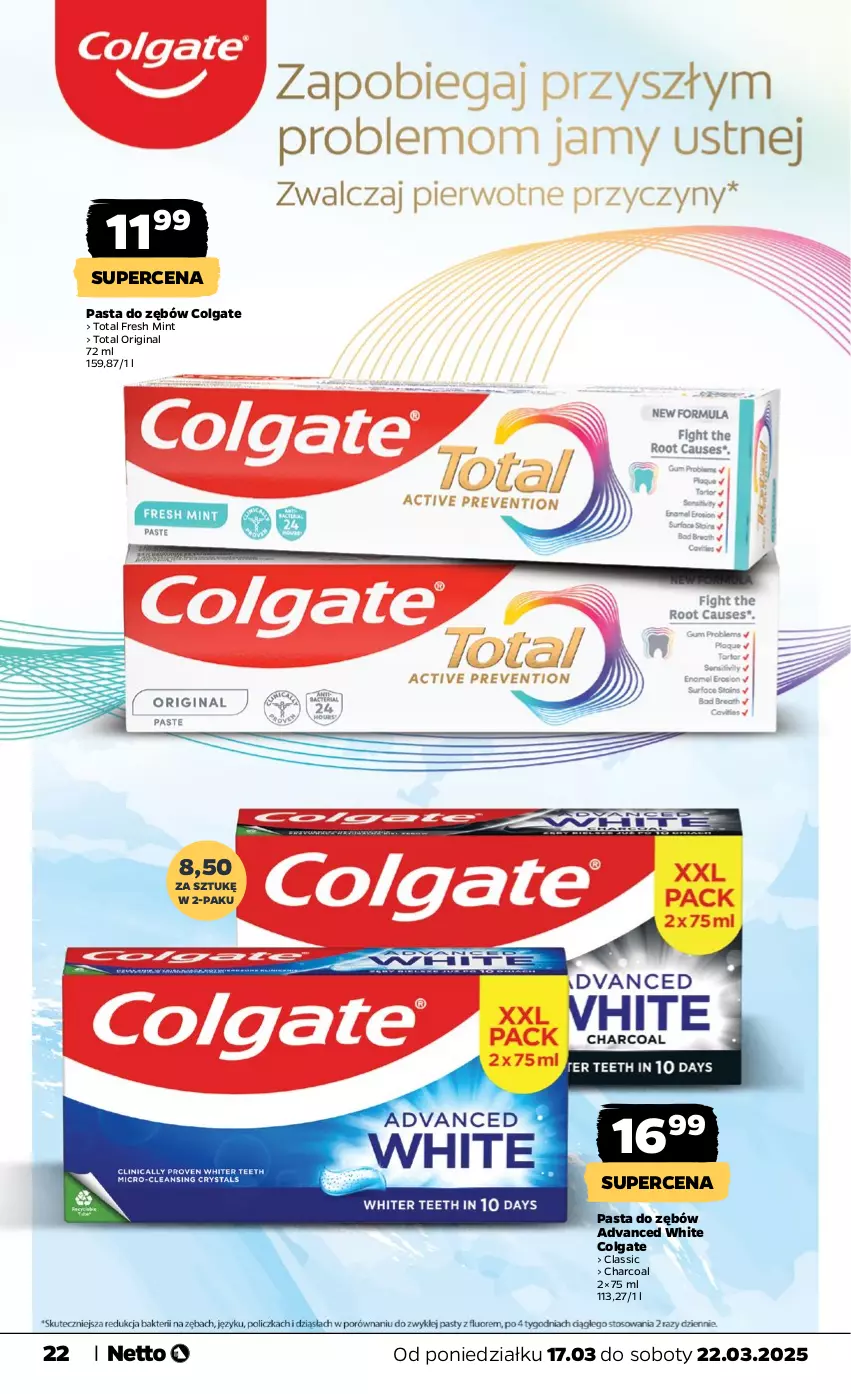 Gazetka promocyjna Netto - Od Poniedziałku - ważna 17.03 do 22.03.2025 - strona 22 - produkty: Colgate, Gin, LG, Pasta do zębów