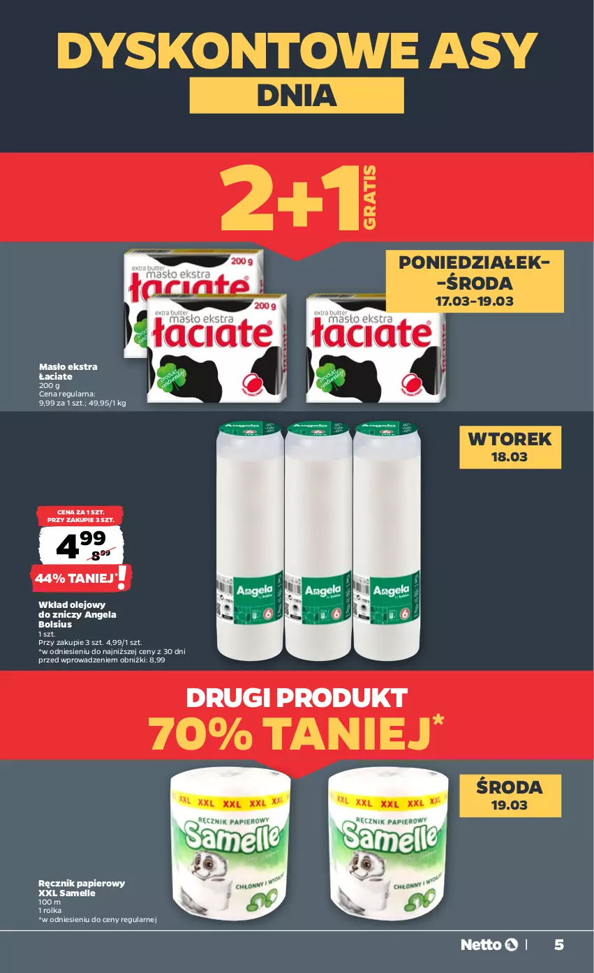 Gazetka promocyjna Netto - Od Poniedziałku - ważna 17.03 do 22.03.2025 - strona 5 - produkty: Bols, Bolsius, Gra, Masło, Olej, Papier, Ręcznik, Wkład olejowy, Znicz