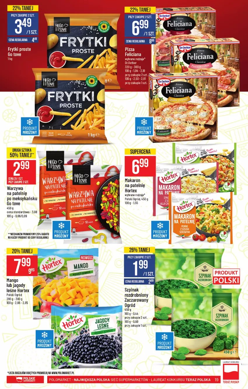 Gazetka promocyjna PoloMarket - Gazetka promocyjna  r - ważna 26.05 do 01.06.2021 - strona 19 - produkty: Hortex, Jagody, Laur, Makaron, Mango, Ogród, Szpinak, Warzywa