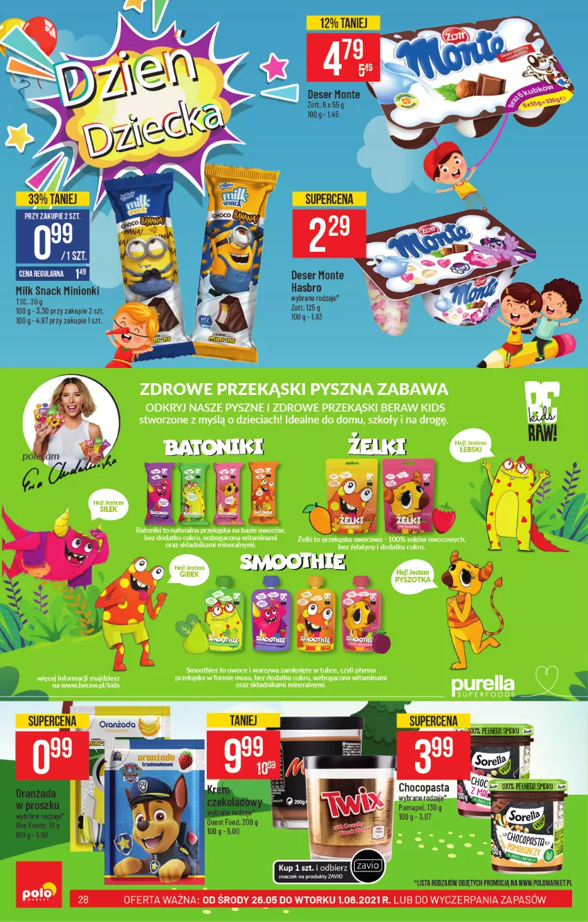 Gazetka promocyjna PoloMarket - Gazetka promocyjna  r - ważna 26.05 do 01.06.2021 - strona 28 - produkty: Deser, Hasbro, Monte, Ser, Zott