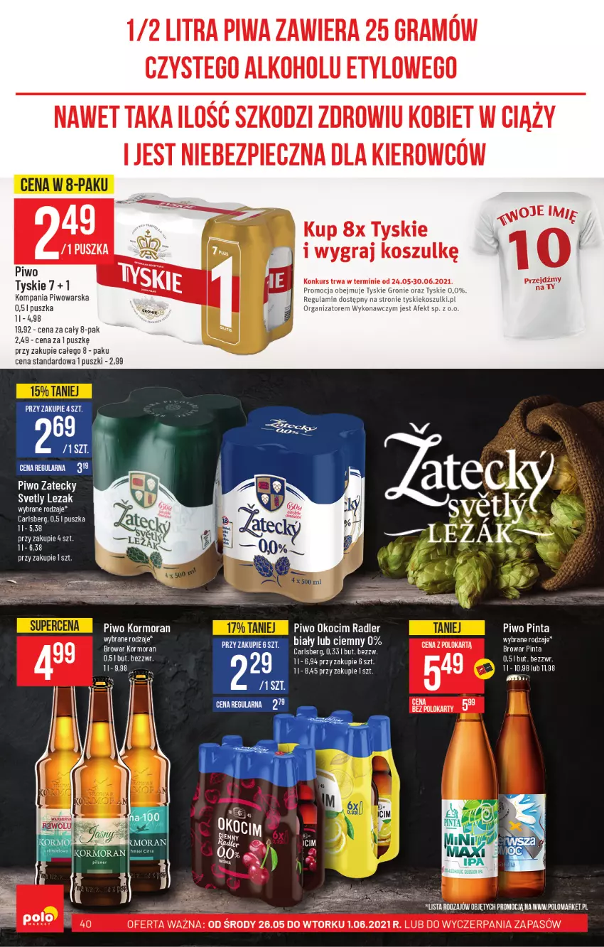 Gazetka promocyjna PoloMarket - Gazetka promocyjna  r - ważna 26.05 do 01.06.2021 - strona 40 - produkty: Carlsberg, Gra, Koc, Kosz, Okocim, Piec, Piwa, Piwo, Radler, Tyskie