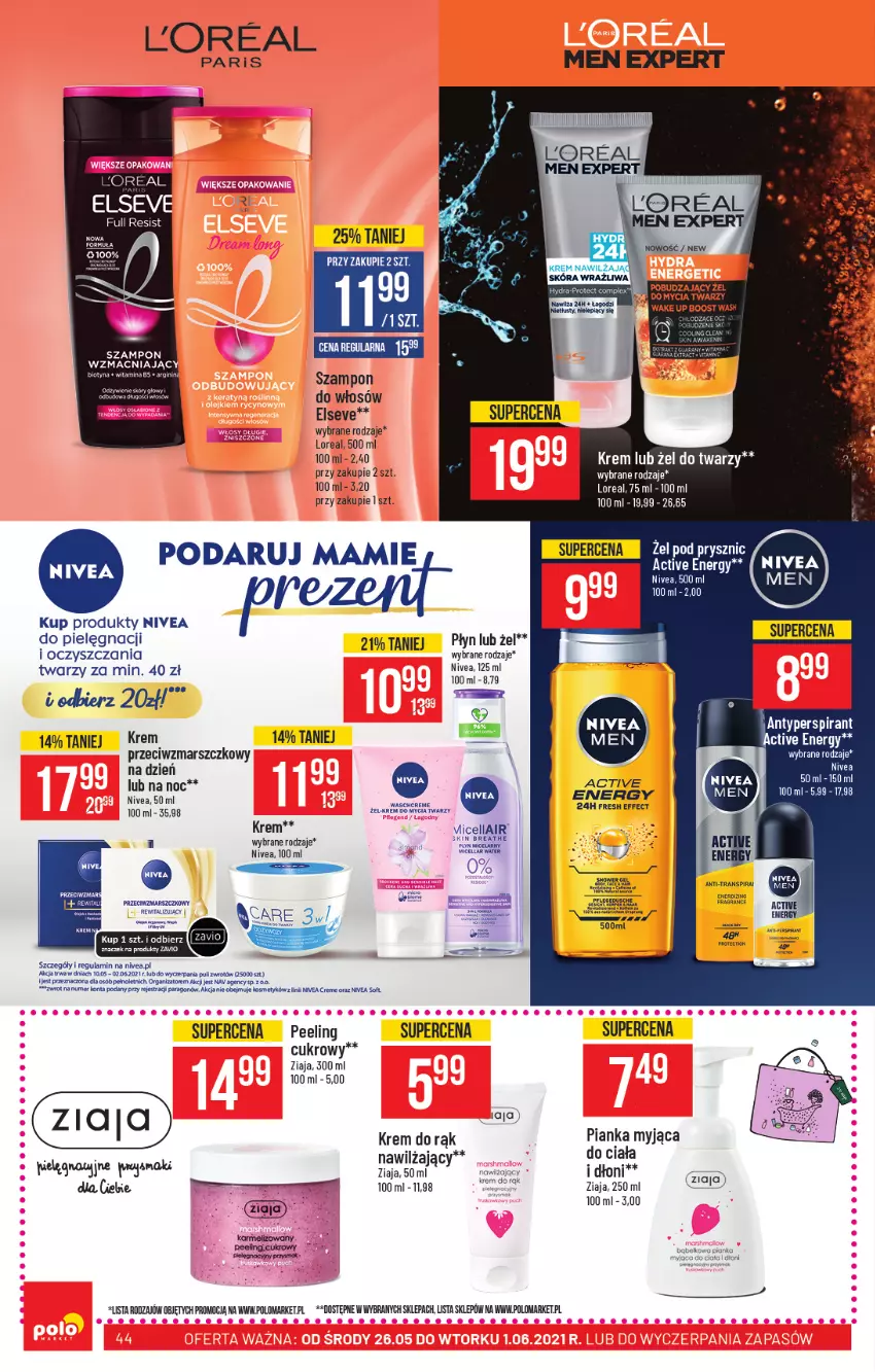 Gazetka promocyjna PoloMarket - Gazetka promocyjna  r - ważna 26.05 do 01.06.2021 - strona 44 - produkty: Antyperspirant, Elseve, Fa, Gin, Krem do rąk, Mars, Nivea, NOWAK, Peeling, Rum, Szampon, Tefal, Ziaja