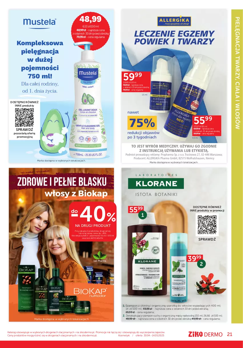 Gazetka promocyjna Ziko - Gazetka Ziko Dermo - ważna 30.04 do 14.05.2025 - strona 21 - produkty: Fa, L'Biotica, Szampon
