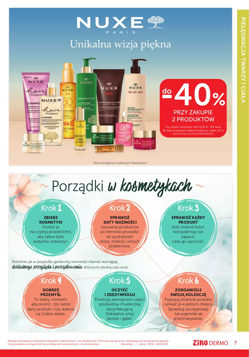 Gazetka promocyjna Ziko - Gazetka Ziko Dermo - ważna 30.04 do 14.05.2025 - strona 7 - produkty: Nuxe, Olej, Organizer, Pojemnik, Por, Ser