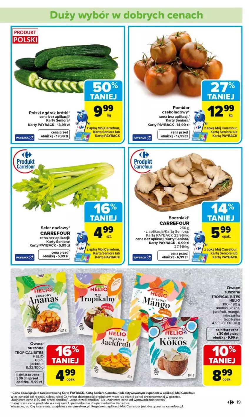 Gazetka promocyjna Carrefour - Gazetka Carrefour, Market od poniedziałku! - ważna 09.02 do 14.02.2026 - strona 21 - produkty: Ananas, Boczniak, Helio, Kokos, Ogórek, Seler naciowy, Sok, Tropical