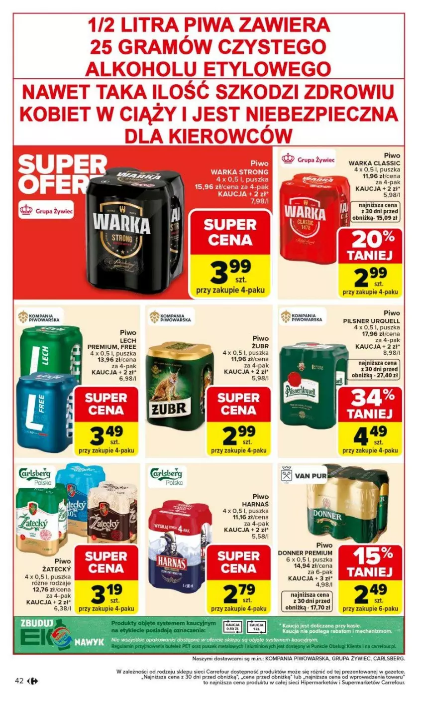 Gazetka promocyjna Carrefour - Gazetka Carrefour, Market od poniedziałku! - ważna 09.02 do 14.02.2026 - strona 44 - produkty: Carlsberg, Piwo, Warka