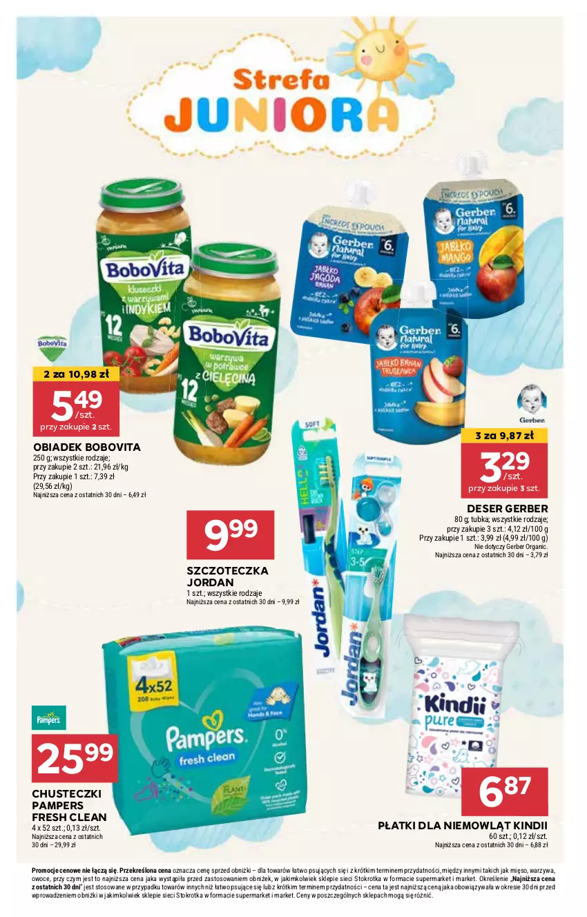 Gazetka promocyjna Stokrotka - Supermarket - ważna 13.03 do 19.03.2025 - strona 17 - produkty: BoboVita, Chusteczki, Deser, Gerber, Kindii, Owoce, Pampers, Ser, Szczoteczka, Warzywa