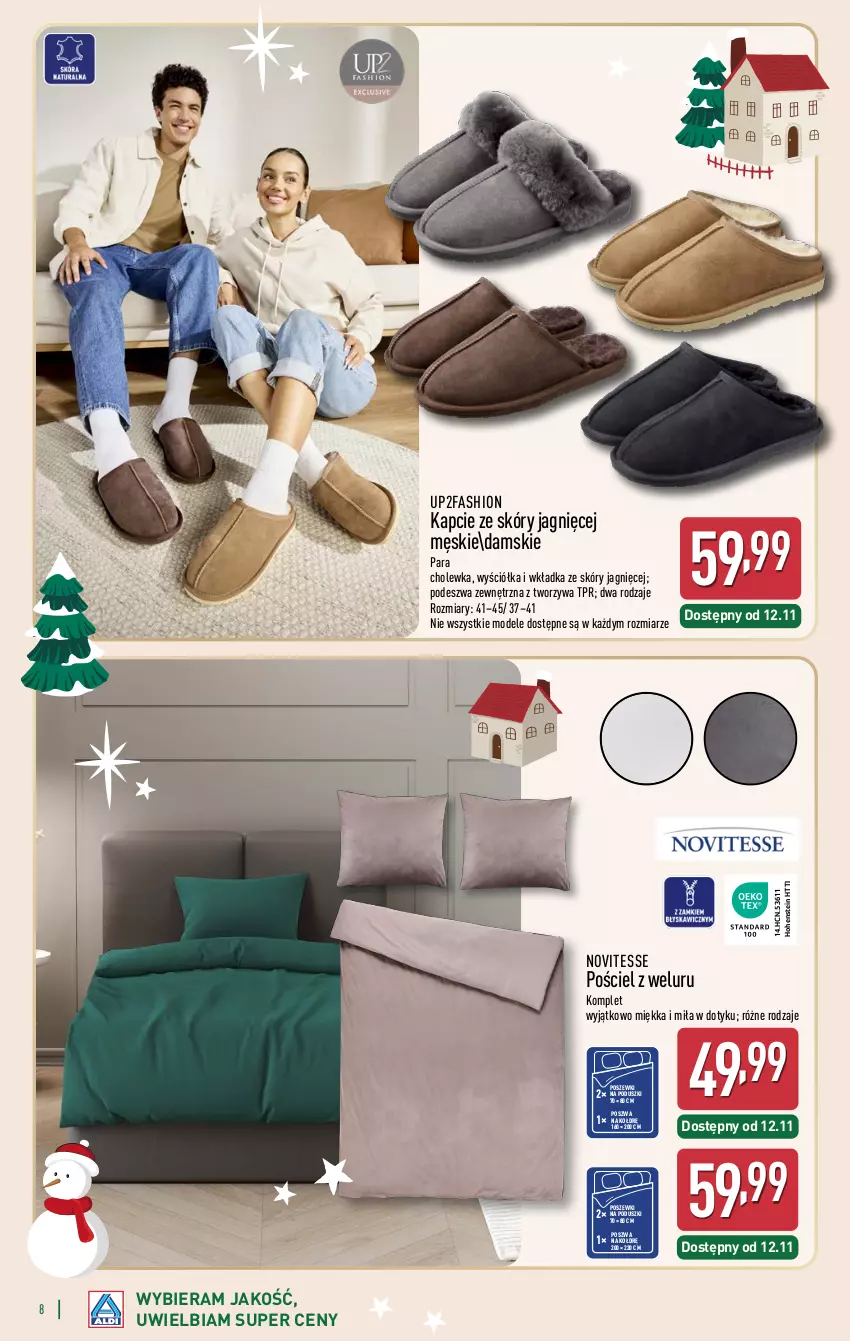 Gazetka promocyjna Aldi - Katalog prezentowy - ważna 03.11 do 23.12.2025 - strona 8 - produkty: Fa, Kapcie, Pościel