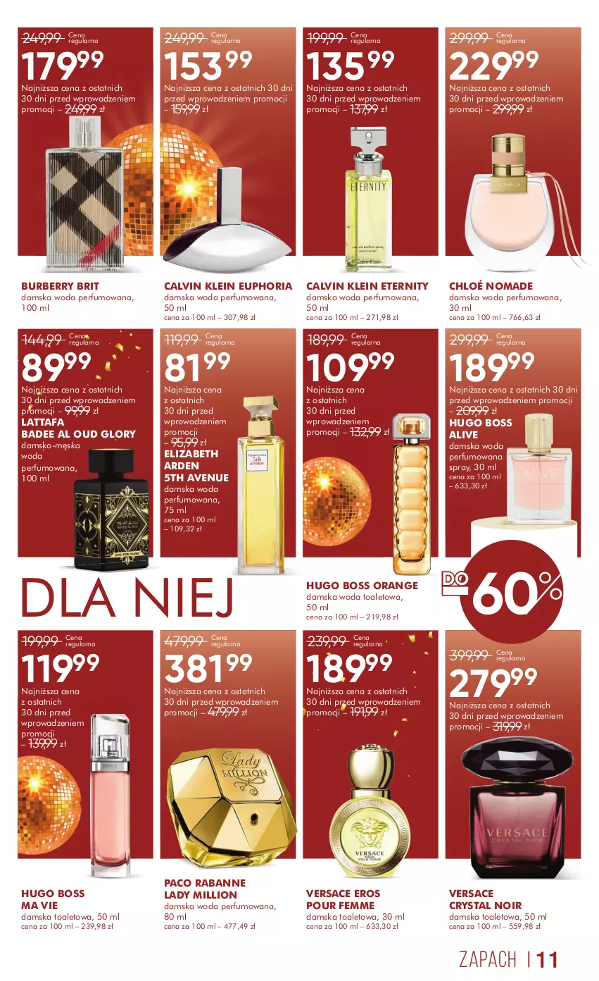 Gazetka promocyjna Super Pharm - ważna 27.12.2024 do 07.01.2025 - strona 11 - produkty: Brit, Burberry, Calvin Klein, Chloé, Elizabeth Arden, Fa, Hugo Boss, Lion, Paco Rabanne, Perfum, Versace, Woda, Woda perfumowana, Woda toaletowa