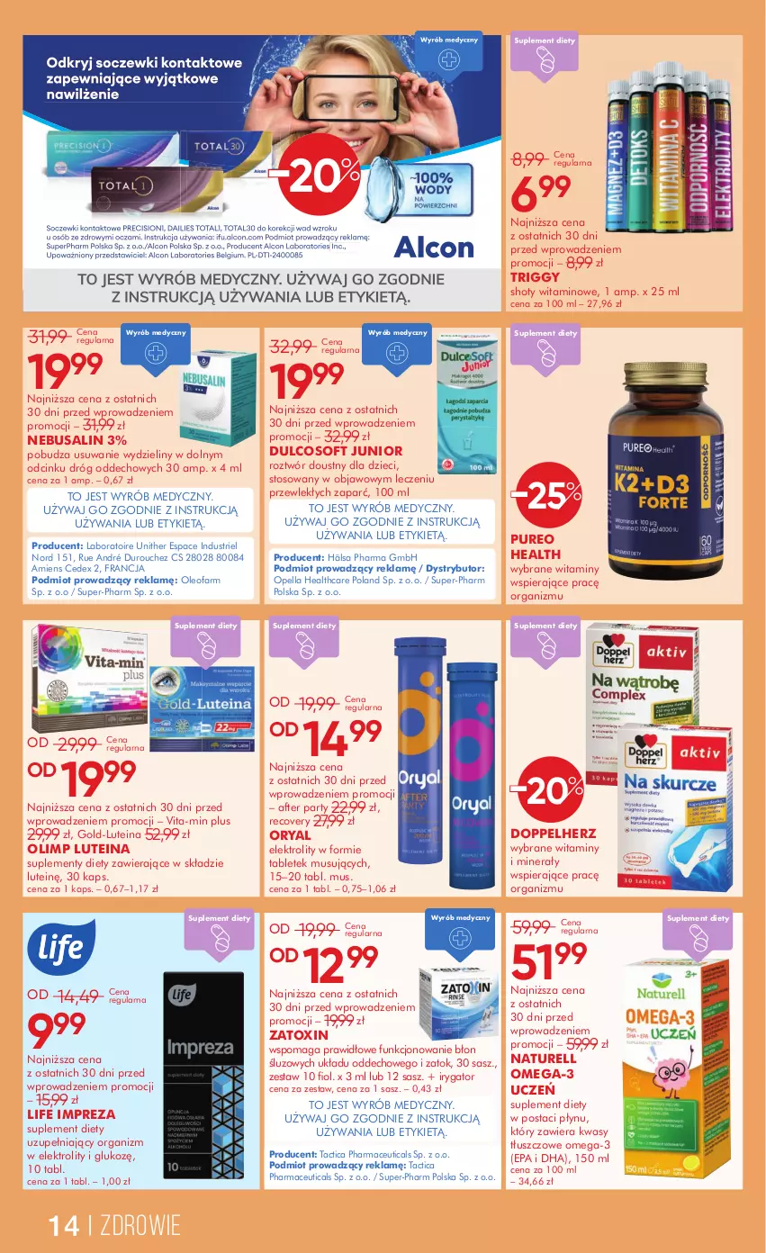 Gazetka promocyjna Super Pharm - ważna 27.12.2024 do 07.01.2025 - strona 14 - produkty: Doppelherz, Dzieci, Fa, Gold-Luteina, Irygator, Mus, Naturell, Oleo, Oleofarm, Omega-3, Pur, Suplement diety, Tablet, Vita-Min, Zdrowie