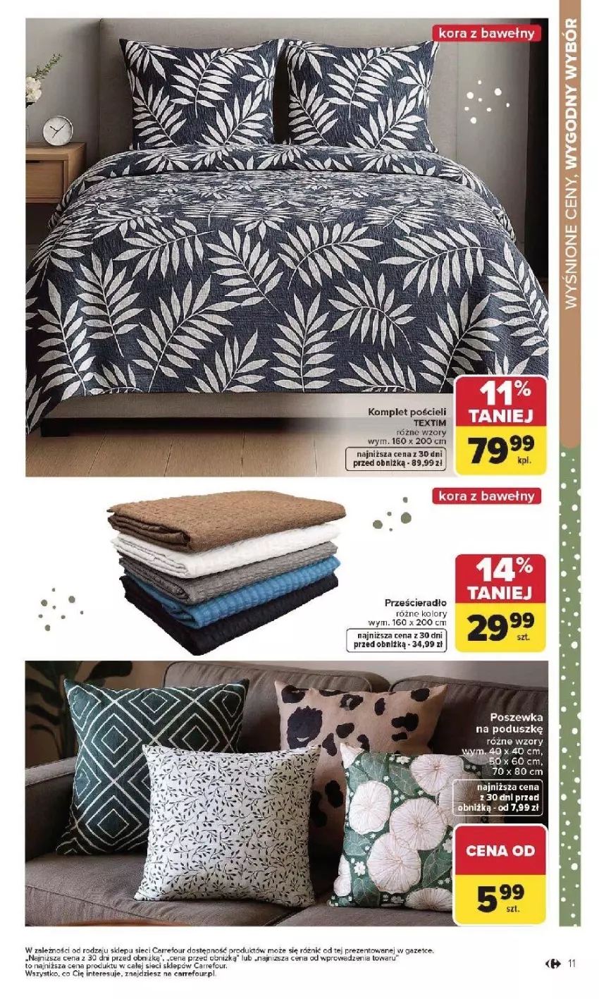 Gazetka promocyjna Carrefour - Gazetka Dom dla Twojej wygody - ważna 12.01 do 31.01.2026 - strona 11 - produkty: Komplet pościeli, Pościel, Poszewka, Prześcieradło