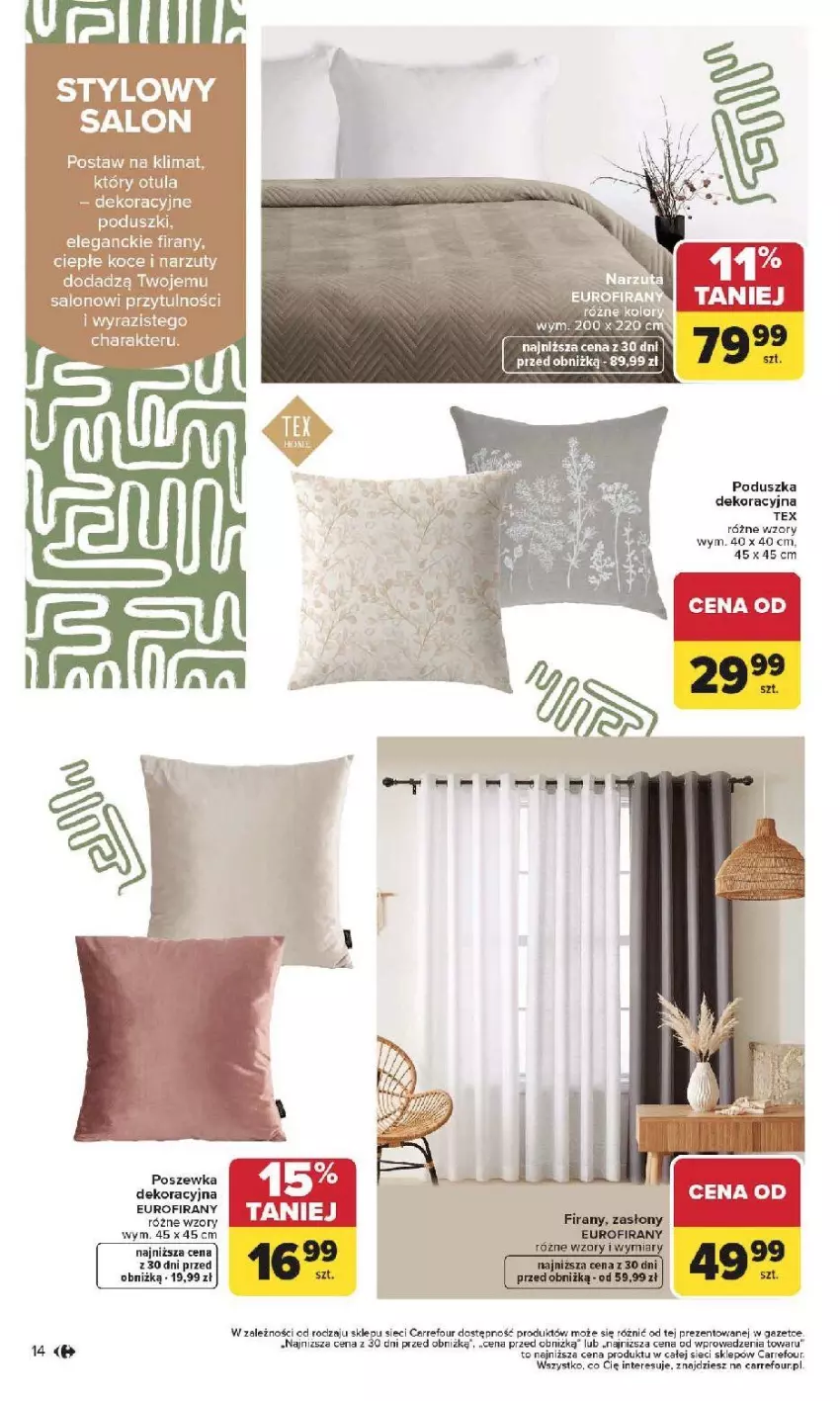 Gazetka promocyjna Carrefour - Gazetka Dom dla Twojej wygody - ważna 12.01 do 31.01.2026 - strona 14 - produkty: Poduszka, Poduszka dekoracyjna, Poszewka