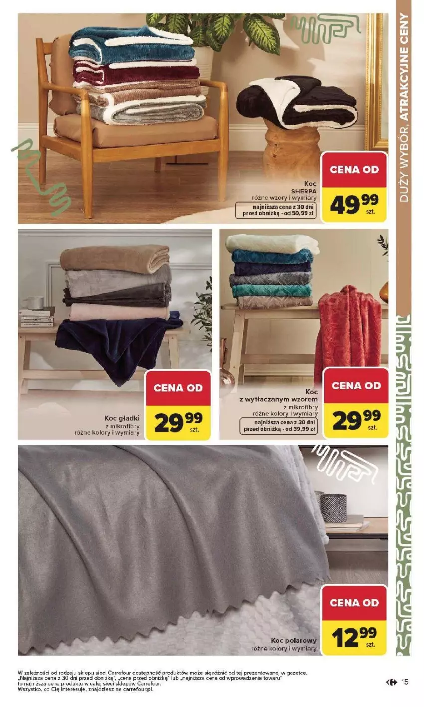 Gazetka promocyjna Carrefour - Gazetka Dom dla Twojej wygody - ważna 12.01 do 31.01.2026 - strona 15 - produkty: Koc