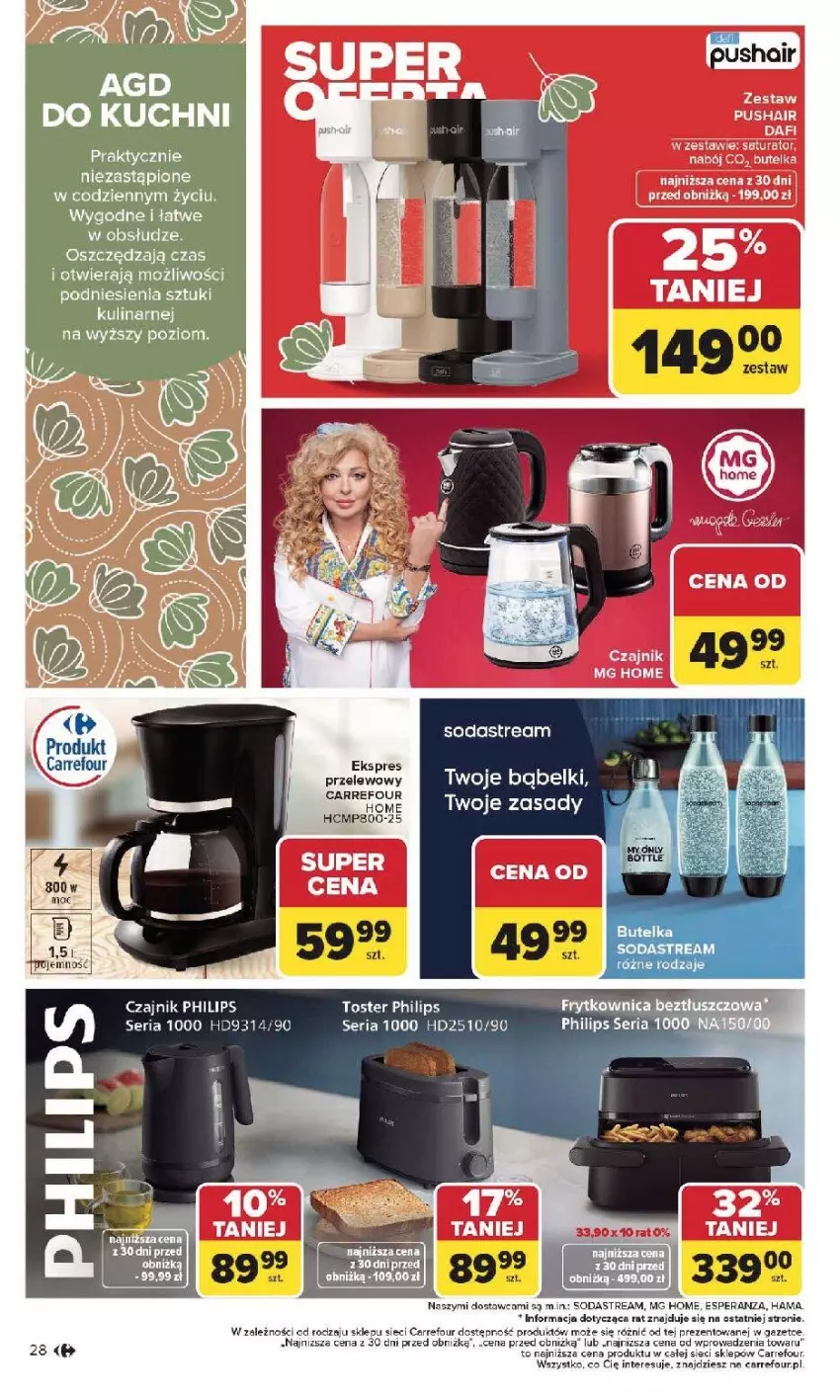 Gazetka promocyjna Carrefour - Gazetka Dom dla Twojej wygody - ważna 12.01 do 31.01.2026 - strona 28 - produkty: Czajnik, Fa, Philips, Por, Ser, Toster