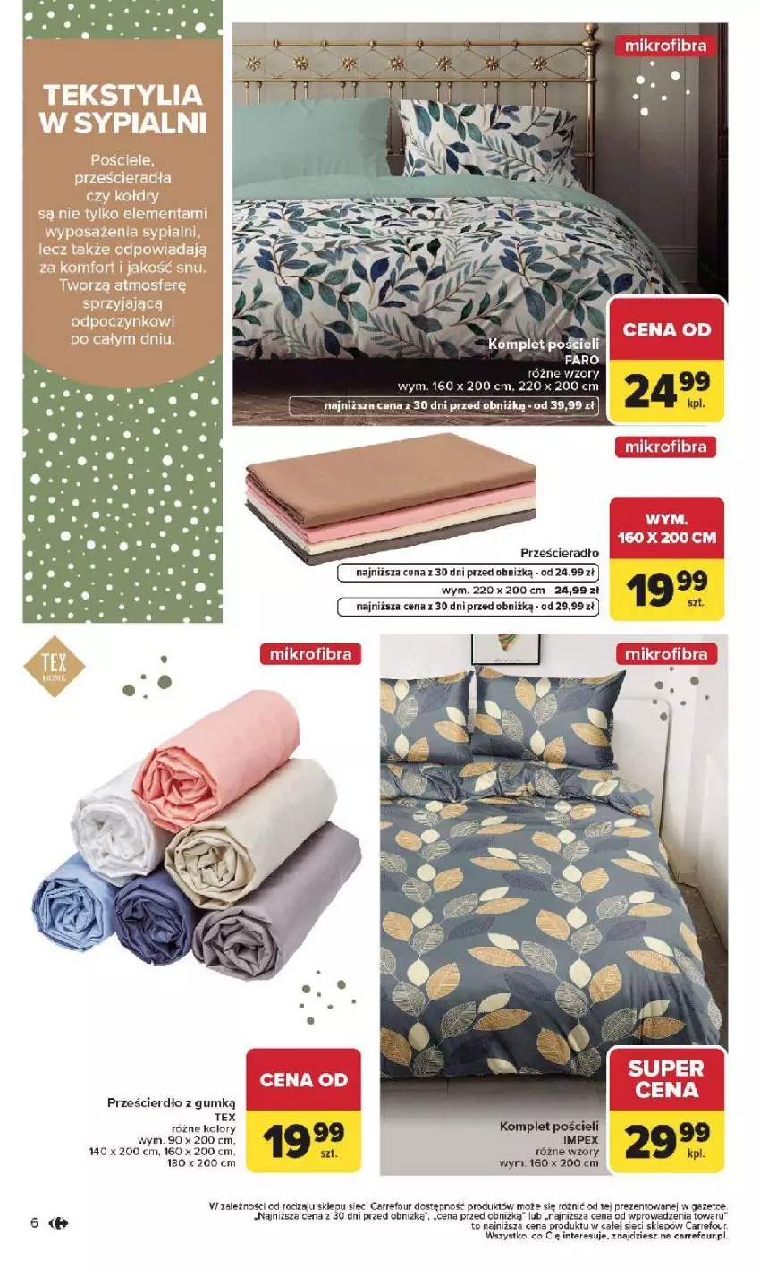Gazetka promocyjna Carrefour - Gazetka Dom dla Twojej wygody - ważna 12.01 do 31.01.2026 - strona 6 - produkty: Acer, Fa, Komplet pościeli, Pościel, Prześcieradło