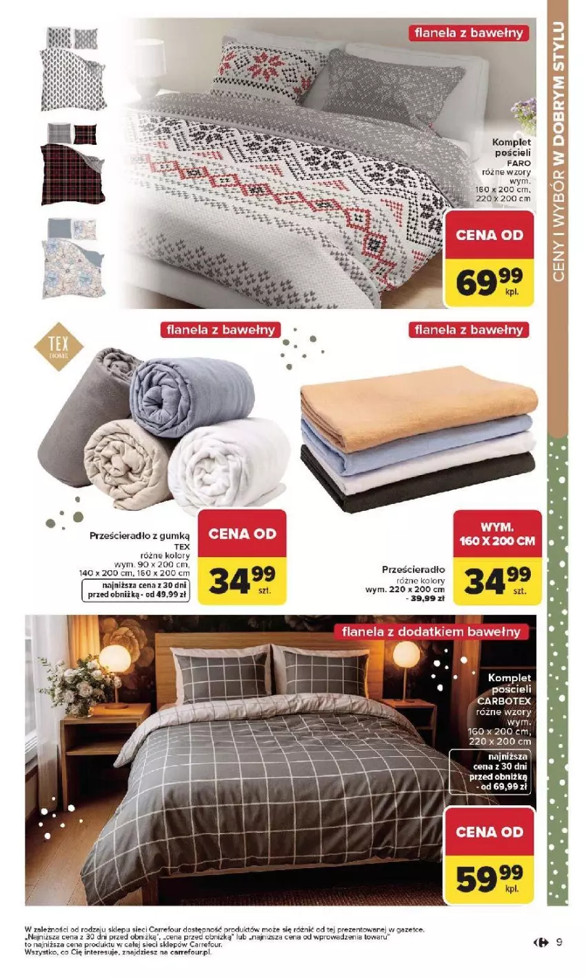 Gazetka promocyjna Carrefour - Gazetka Dom dla Twojej wygody - ważna 12.01 do 31.01.2026 - strona 9 - produkty: Fa, Komplet pościeli, Pościel, Prześcieradło