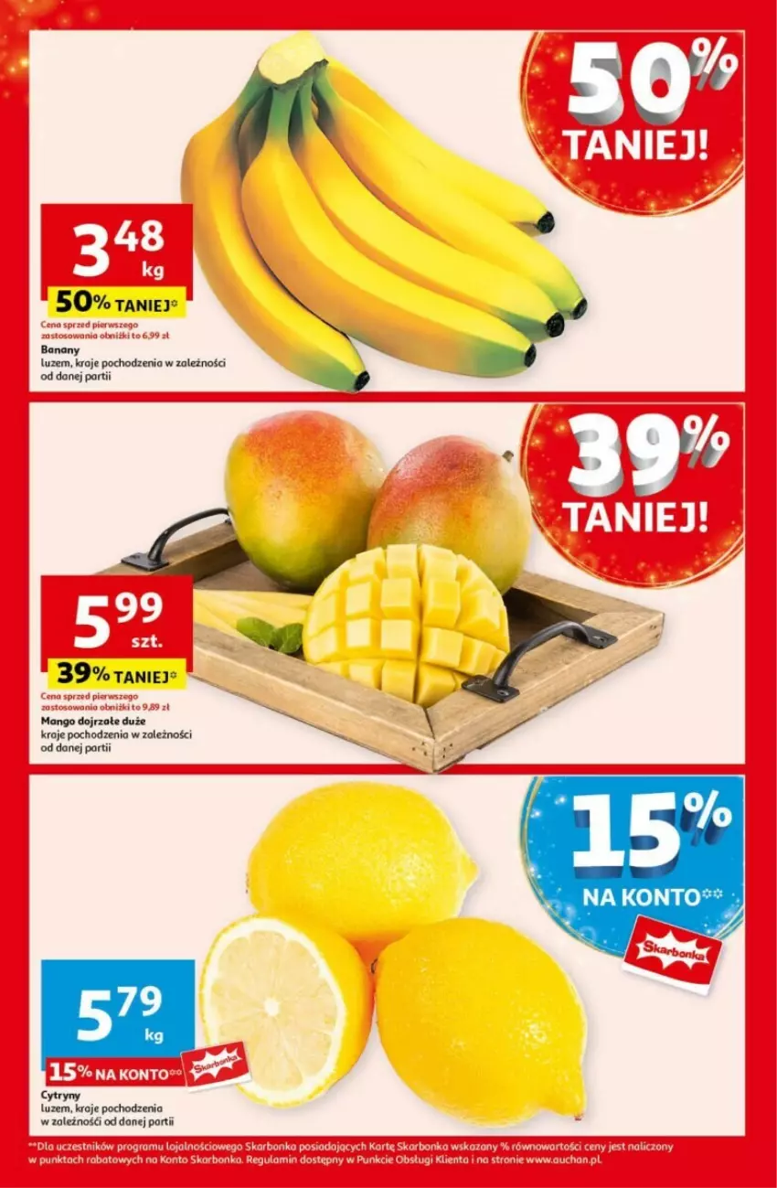 Gazetka promocyjna Auchan - ważna 12.12 do 18.12.2024 - strona 6 - produkty: Banany, Cytryny, Mango