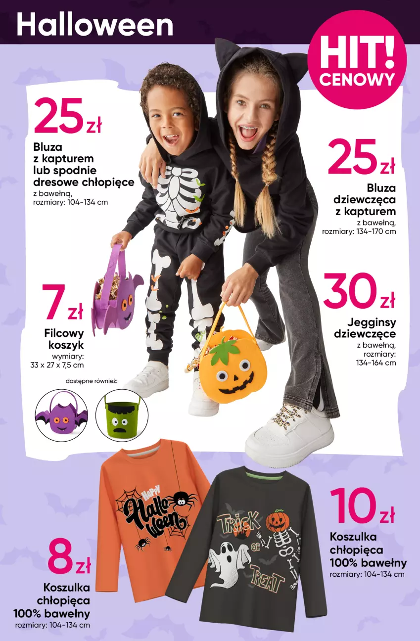 Gazetka promocyjna Pepco - Halloween - ważna 10.10 do 23.10.2024 - strona 9 - produkty: Bluza, Bluza z kapturem, Dres, Gin, Kosz, Koszulka, Spodnie, Spodnie dresowe