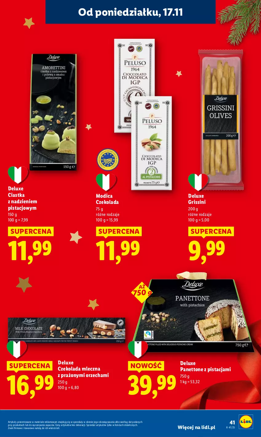 Gazetka promocyjna Lidl - GAZETKA - ważna 17.11 do 19.11.2025 - strona 41 - produkty: Ciastka, Czekolada, Czekolada mleczna, Grissini