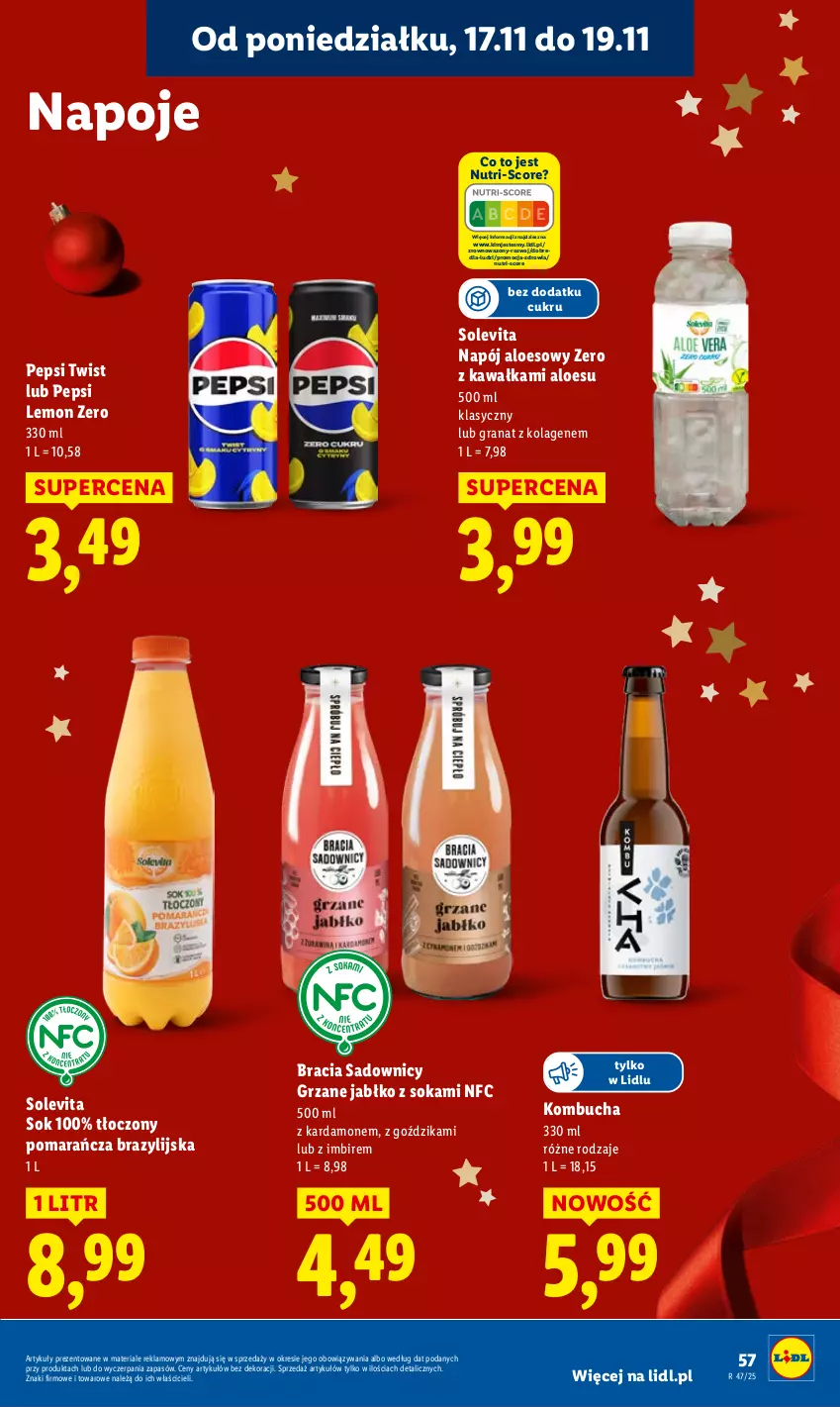 Gazetka promocyjna Lidl - GAZETKA - ważna 17.11 do 19.11.2025 - strona 57 - produkty: Gra, Granat, Imbir, Kawa, Kolagen, Napój, Napoje, Pepsi, Sok, Wazon