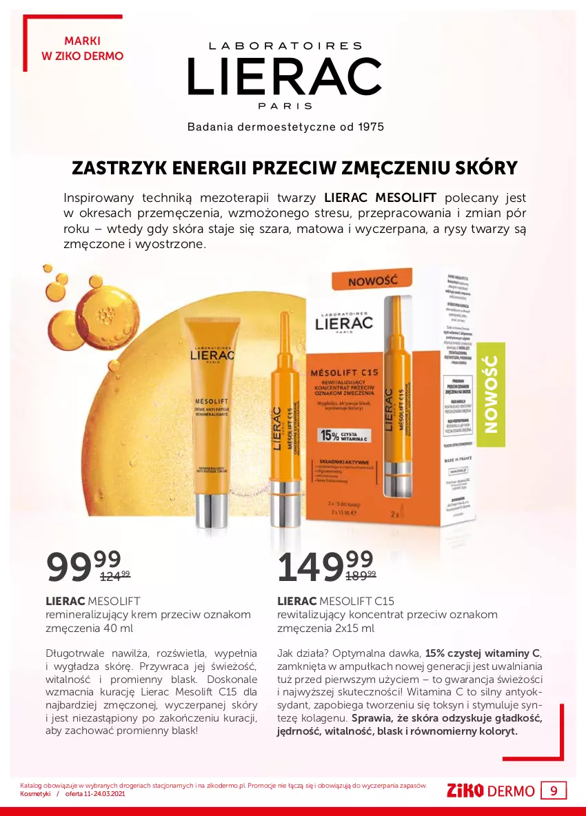 Gazetka promocyjna Ziko - 11-24 MARCA - ważna 11.03 do 24.03.2021 - strona 9 - produkty: Kolagen, Lierac, Tera