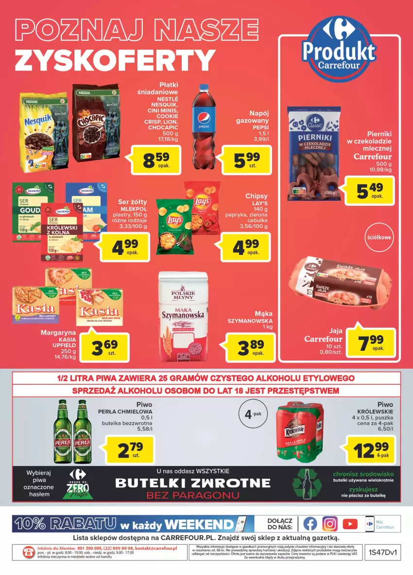 Gazetka promocyjna Carrefour - Gazetka Market ZyskOkazja - ważna 21.11 do 26.11.2022 - strona 2 - produkty: Królewski, Perła, Piwo