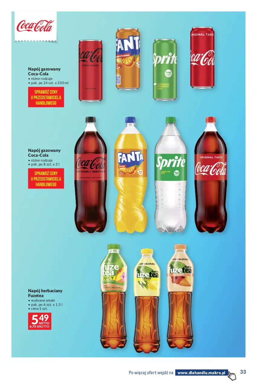 Gazetka promocyjna Makro - Dystrybucja do sklepów - ważna 29.09 do 26.10.2026 - strona 33 - produkty: Coca-Cola, Napój, Napój gazowany