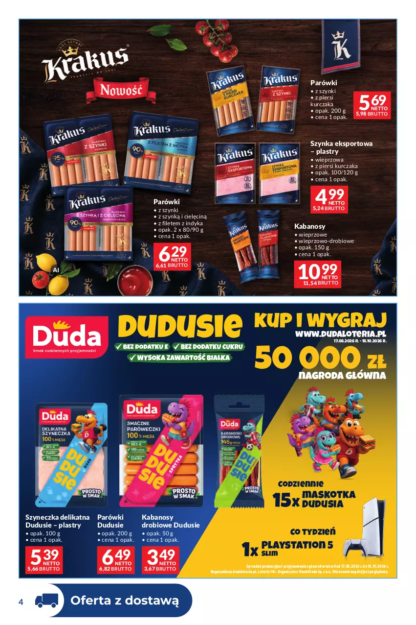 Gazetka promocyjna Makro - Dystrybucja do sklepów - ważna 29.09 do 26.10.2026 - strona 4 - produkty: Duda, Kabanos, Kurczak, Parówki, PlayStation, PlayStation 5, Por, Sport, Szynka