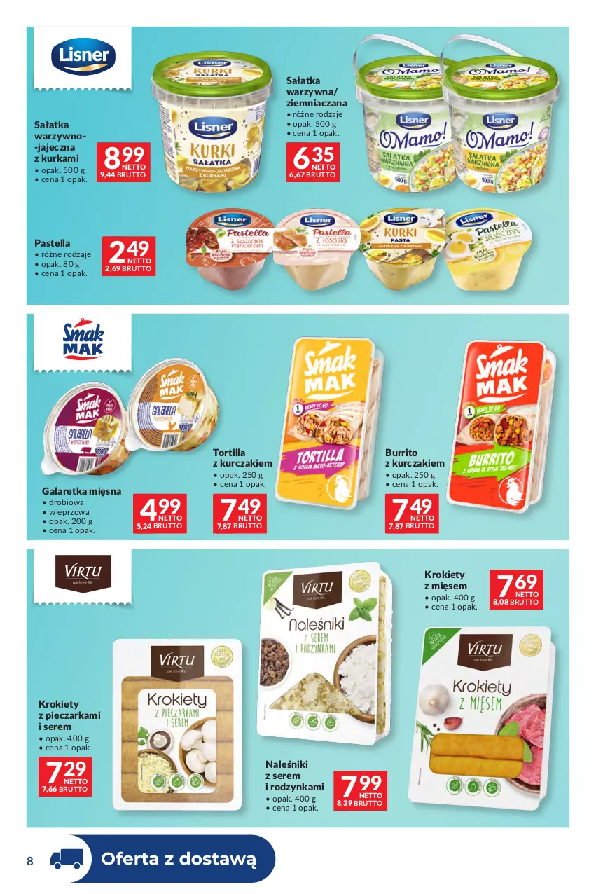 Gazetka promocyjna Makro - Dystrybucja do sklepów - ważna 29.09 do 26.10.2026 - strona 8 - produkty: Gala, Galaretka, Krokiety, Kurczak, Naleśniki, Pastella, Piec, Pieczarka, Sałat, Sałatka, Sałatka warzywna, Ser, Tortilla