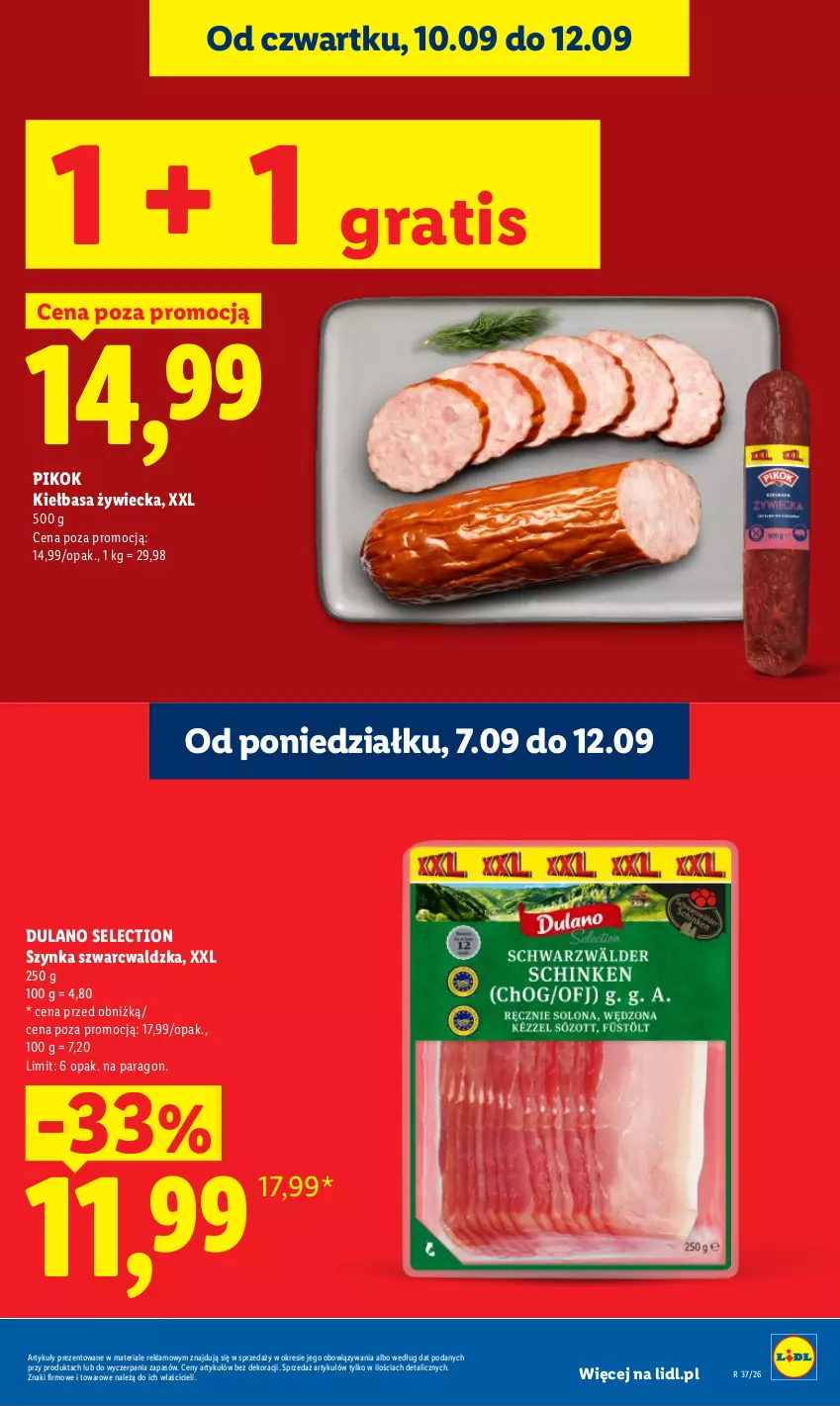 Gazetka promocyjna Lidl - Gazetka ważna od 10.09 do 12.09 - ważna 10.09 do 12.09.2026 - strona 17 - produkty: Dulano, Gra, Kiełbasa, PIKOK, Szynka