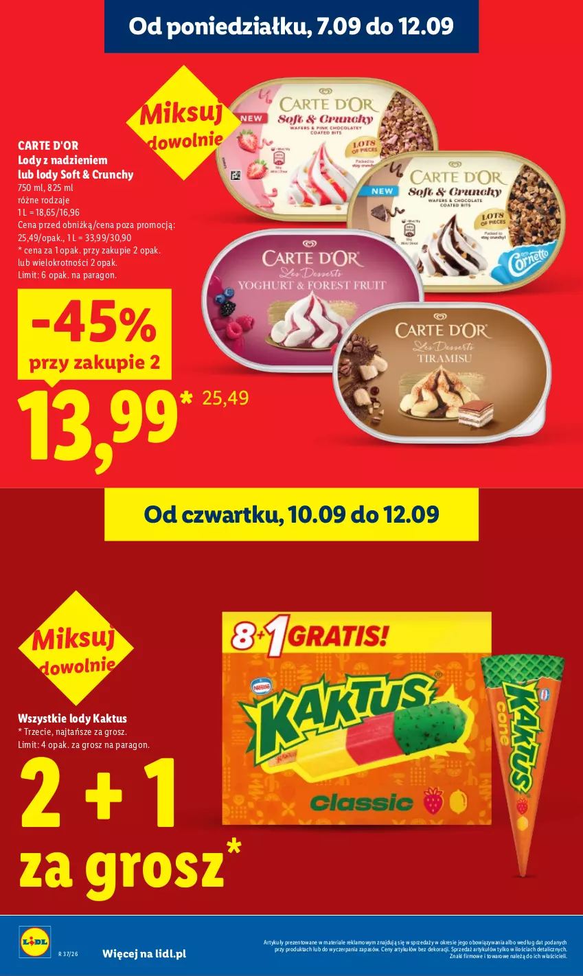 Gazetka promocyjna Lidl - Gazetka ważna od 10.09 do 12.09 - ważna 10.09 do 12.09.2026 - strona 22 - produkty: Carte d'Or, Kaktus, Lody