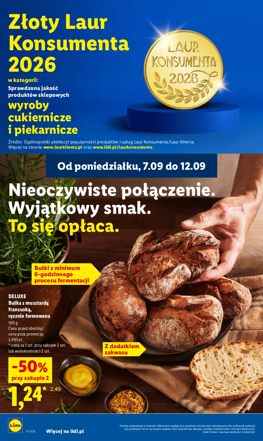 Gazetka promocyjna Lidl - Gazetka ważna od 10.09 do 12.09 - ważna 10.09 do 12.09.2026 - strona 44 - produkty: Bułka, Cukier, Laur, Mus