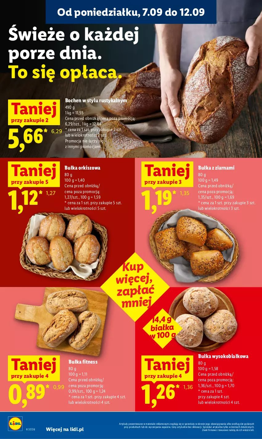 Gazetka promocyjna Lidl - Gazetka ważna od 10.09 do 12.09 - ważna 10.09 do 12.09.2026 - strona 46 - produkty: Bułka, Bułka fitness, Por, Rust, Sok