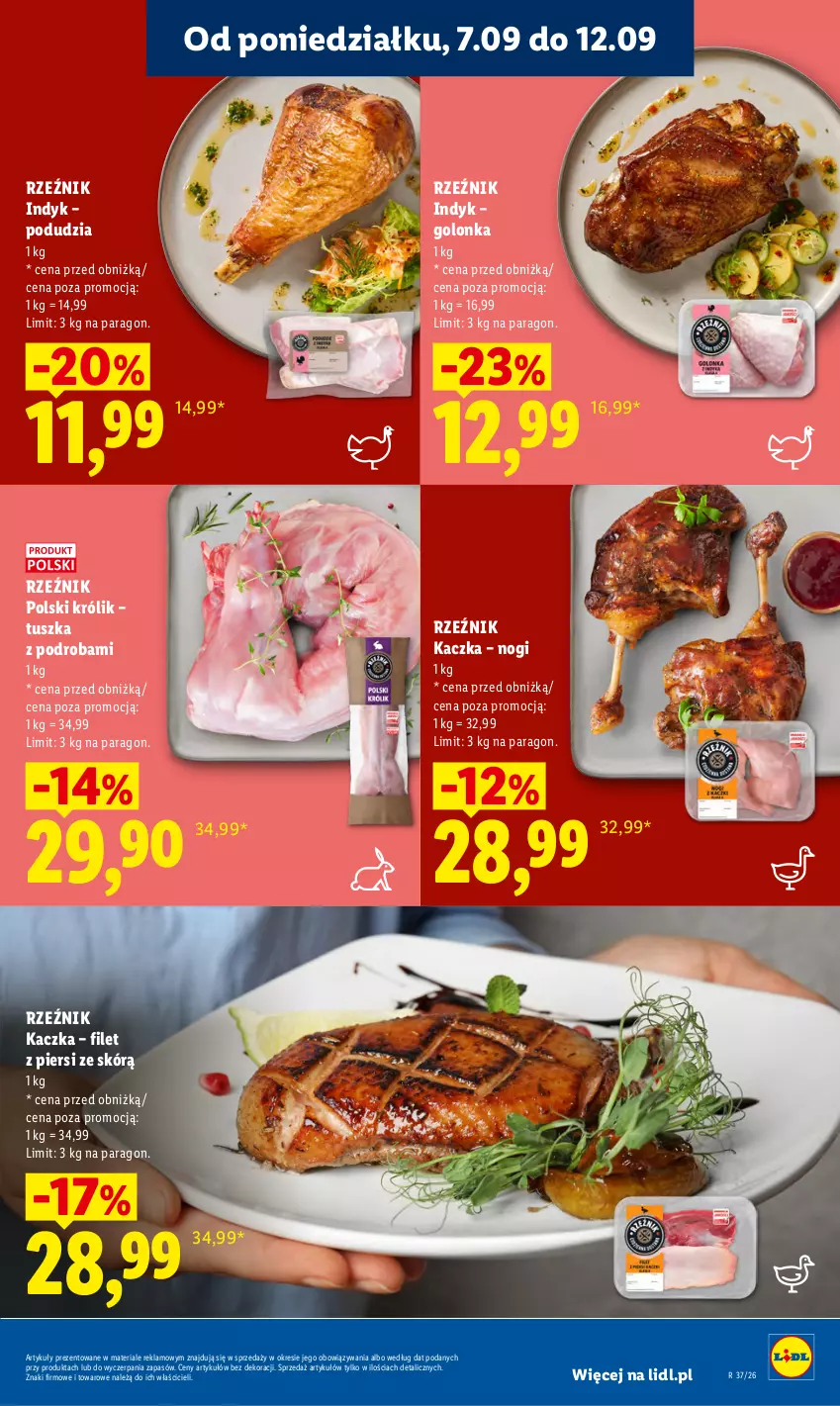 Gazetka promocyjna Lidl - Gazetka ważna od 10.09 do 12.09 - ważna 10.09 do 12.09.2026 - strona 49 - produkty: Kaczka, Królik, Tusz