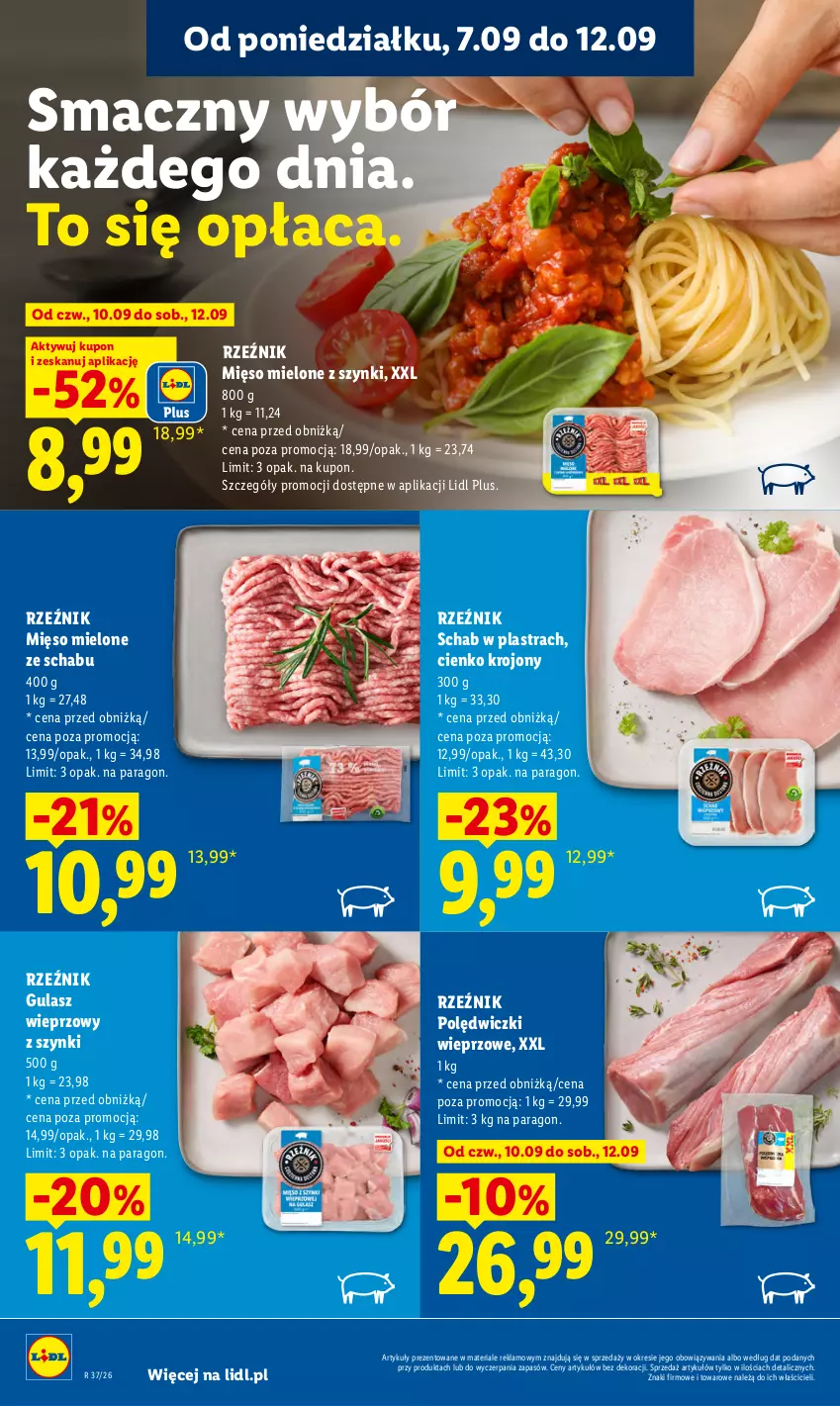 Gazetka promocyjna Lidl - Gazetka ważna od 10.09 do 12.09 - ważna 10.09 do 12.09.2026 - strona 50 - produkty: Mięso, Mięso mielone, Mięso mielone z szynki