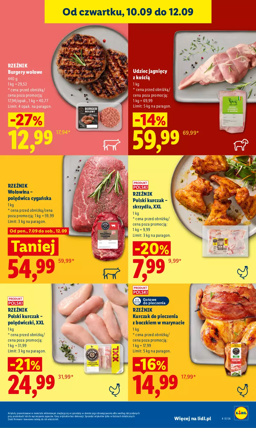 Gazetka promocyjna Lidl - Gazetka ważna od 10.09 do 12.09 - ważna 10.09 do 12.09.2026 - strona 51 - produkty: Burger, Kurczak, Piec, Polędwica, Wołowina