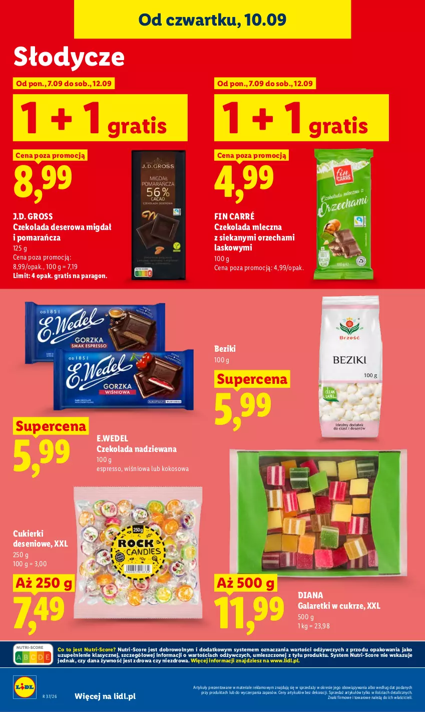 Gazetka promocyjna Lidl - Gazetka ważna od 10.09 do 12.09 - ważna 10.09 do 12.09.2026 - strona 68 - produkty: Cukier, Cukierki, Czekolada, Czekolada mleczna, Czekolada nadziewana, Deser, Gala, Galaretki, Gra, Kokos, Ser