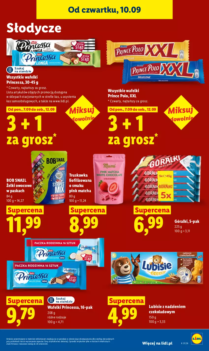 Gazetka promocyjna Lidl - Gazetka ważna od 10.09 do 12.09 - ważna 10.09 do 12.09.2026 - strona 69 - produkty: Góralki, Lubisie, Prince Polo, Princessa