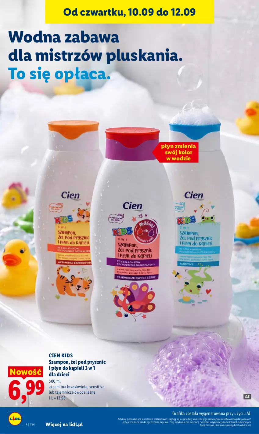 Gazetka promocyjna Lidl - Gazetka ważna od 10.09 do 12.09 - ważna 10.09 do 12.09.2026 - strona 76 - produkty: Aksam, Dzieci, Gra, Grafika, Owoce, Płyn do kąpieli, Szampon