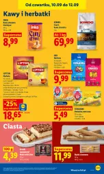 Gazetka promocyjna Lidl - Gazetka ważna od 10.09 do 12.09 - Gazetka - ważna od 12.09 do 12.09.2026 - strona 59 - produkty: Torebka, Ser, Inka, Kawa zbożowa, Kawa ziarnista, Kawa, Lion, Lipton, Rurki, Teekanne, Herbata