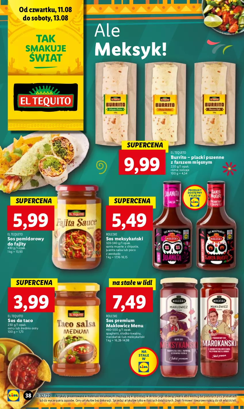 Gazetka promocyjna Lidl - GAZETKA - ważna 11.08 do 13.08.2022 - strona 38 - produkty: Fa, Lack, Salsa, Sos, Sos pomidorowy, Spaghetti