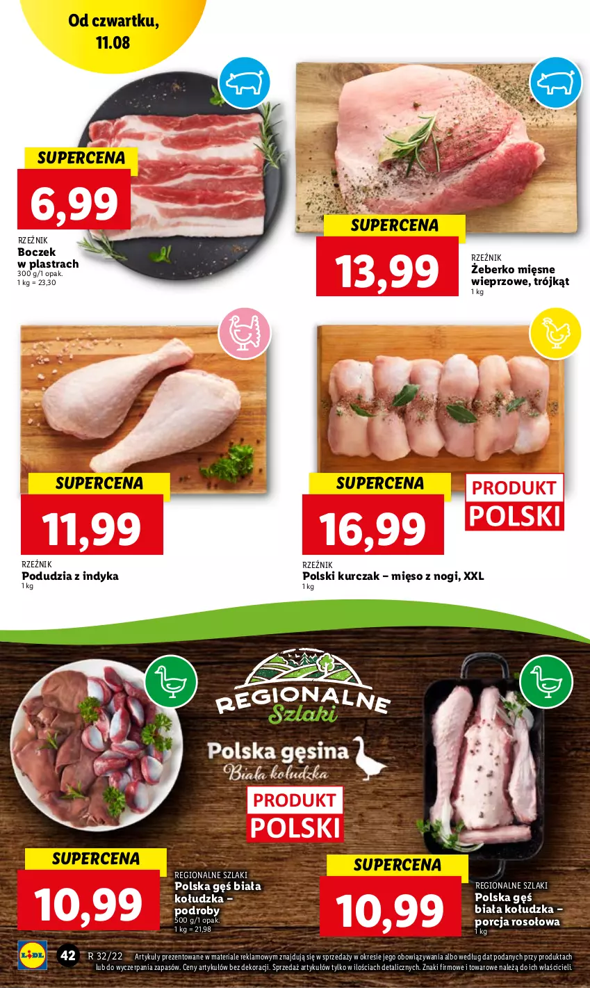 Gazetka promocyjna Lidl - GAZETKA - ważna 11.08 do 13.08.2022 - strona 42 - produkty: Boczek, Kurczak, Mięso, Por