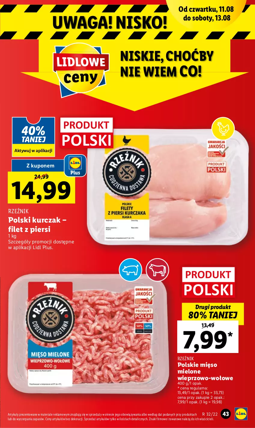 Gazetka promocyjna Lidl - GAZETKA - ważna 11.08 do 13.08.2022 - strona 43 - produkty: Kurczak, Mięso, Mięso mielone, Waga