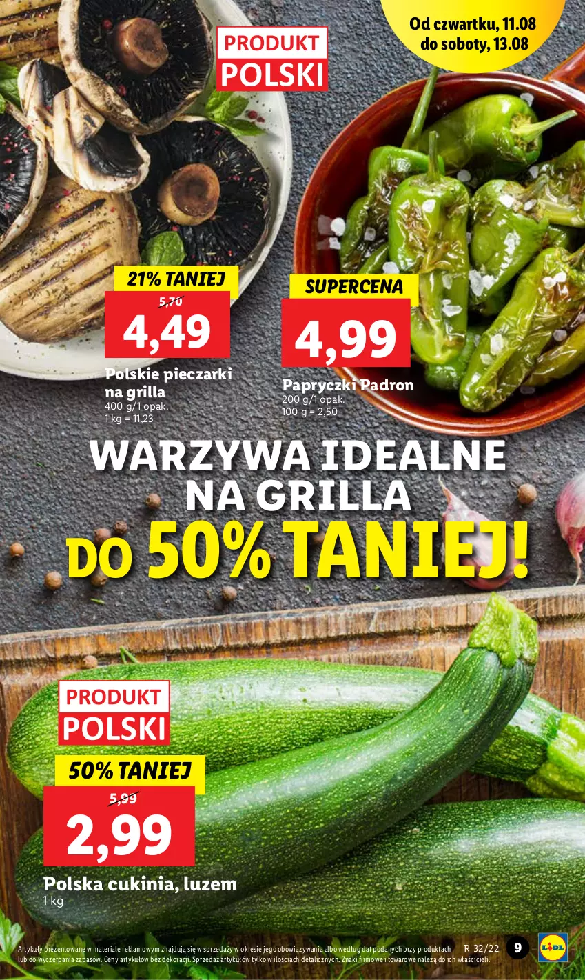 Gazetka promocyjna Lidl - GAZETKA - ważna 11.08 do 13.08.2022 - strona 9 - produkty: Grill, Piec, Warzywa