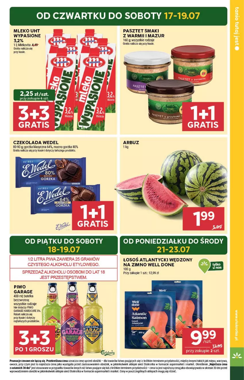 Gazetka promocyjna Stokrotka - Supermarket - ważna 17.07 do 23.07.2025 - strona 3 - produkty: Arbuz, Czekolada, Gra, Mięso, Mleko, Owoce, Pasztet, Piwo, Warzywa